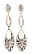 1.50ctw Pave Black and White Diamond Geometric Shaped Dangle Earrings in 14K