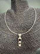 Sterling Silver Natural Garnet Gemstone Pendant w/ 18" .925 Italian Omega Chain