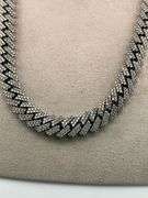 CERTIFIED 14 K WHITE GOLD DIAMOND CUBAN LINK CHAIN 168.8 GRAMS