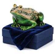 Hand-Painted Enamel Frog Trinket Box