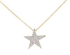 1.15ctw Diamond Star Two Tone Pendant Necklace in 18K