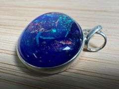 Sterling Silver 925 One of a Kind Dichroic Glass Pendant