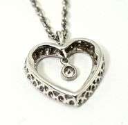 Elegant 14K White Gold Diamond Heart with Necklace