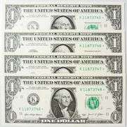 (4) Superb $1 2021 Star Replacement Notes Dallas-Consecutive!