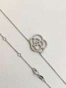 925 Sterling Silver Crystal Pave Camelia Flower Pendant