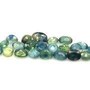 Multi-hue 9.65ct natural blue green Sapphire set! Heated only!