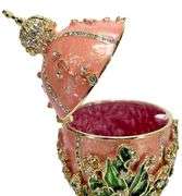 5.5" Russian Fabergé-Style Easter Egg Trinket Box – Lilies of the Valley, Handmade & Gold Plated