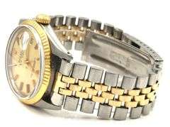 Rolex date just 2 tone 18kt Fluted bezel on Jubilee bracelet watch