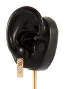 New 0.89ctw Diamond Clover Brushed Hoop Earrings in 14K