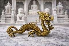 Chinese Dragon Brass Statue for Wealth and Success