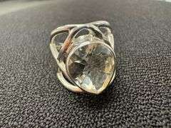 Sterling Silver Clear Crystal Ring Size 6