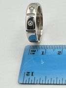 14KT White Gold 6mm Square Shape Diamond Section Band