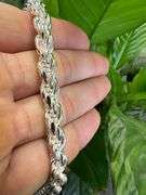 Sterling Silver Heavy Diamond-Cut Rope Chain 7mm Solid 925 Italy New Men's Necklace 24"