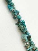 Vintage 925 Sterling Silver Double Strand Turquoise Chip Bracelet