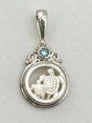 Sajen 925 Sterling Silver Mother Of Pearl Turquoise Turtle Pendant