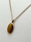 14KT Yellow Gold Filled Tiger Eye Drop pendant Necklace