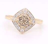 14kt Yellow Gold Chocolate and White Diamond Ring