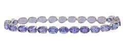 22.0ctw Oval Tanzanite Tennis Bracelet in 14K