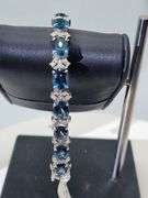 Deep Ocean Blue Topaz Bracelet in Sterling Silver