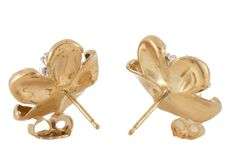 0.25ctw Diamond Plumeria Flower Stud Earrings in 14K