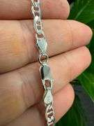 Sterling Silver Flat Marina Link Chain 4.6mm 925 Italy Anchor Mariner Bracelet 8"