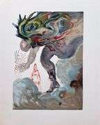 Highly Collectible Salvador Dali Original Color Engraving from The Divine Comedy