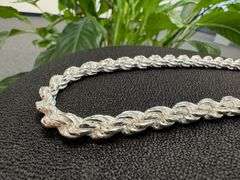 Sterling Silver Heavy Diamond-Cut Rope Chain 7mm Solid 925 Italy New Men's Necklace 24"
