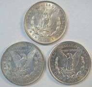 Upper end 1921 P-D-S last year Morgan Silver Dollars