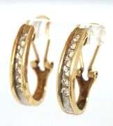 Practical 10K YG Diamond J Hoop Earrings