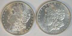 1878-P 7TF and 1878-S Morgan Silver Dollars. Choice BU's