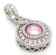 Judith Ripka cultured pink Mabe pearl pendant enhancer