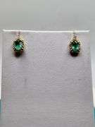 Magnificent pair earring Emerald and diamond in Silver – GGA Certified