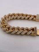 MEN'S 14K YELLOW GOLD AND DIAMOND CUBAN LINK BRACELET. CERTIFIED. OVER 135 GRAMS.