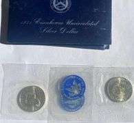 1971-4 Blue Pack Unc Silver Dollars.