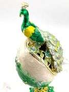 Imperial Russian Fabergé Egg Trinket Box – Gold Décor, Austrian Crystals, Handmade