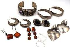 Heavy group lot of vintage 925 sterling silver miscellaneous jewelry