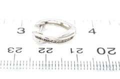 10kt White gold diamond crossover hoop earrings