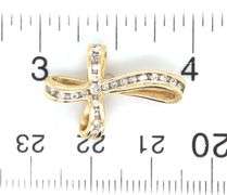 14kt Yellow gold diamond cross pendant