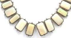 Jaw Dropping Brand New European 128.70CTW  Emerald-Cut Ethiopian Opal W/ Fire & 8.73CTW Diamond Neck