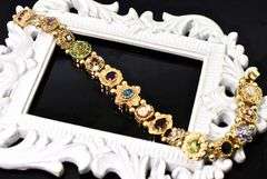 Fabulous Colorful 14K 8.5" Slide Bracelet