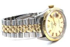 Rolex date just 2 tone 18kt Fluted bezel on Jubilee bracelet watch