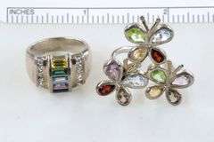 Colorful Sterling Rings - Lot of 2
