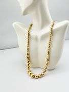 14KT Yellow Gold Gratuated Round Polished Gold Bead Necklace