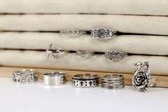 Sterling Silver Curated Ring Assortment Various Sizes & Styles (10 Ring Lot)
