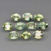 Exotic 2.20ct 14pc single vein blue green Sapphire set