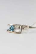 Sterling Silver Natural Blue Topaz Gemstone Ring Size 6