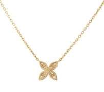 New 0.57ctw Diamond X Petals Pendant Necklace in 14K