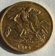 1914 Slider Gold Half Sovereign.
