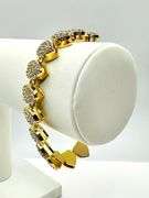 Beautiful 14 Kt Yellow Gold Plated Heart Bracelet