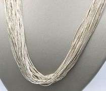 925 Sterling silver Liquid silver multi strand necklace